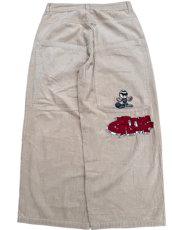 Beige Wide Leg GLOE Thug Corduroys