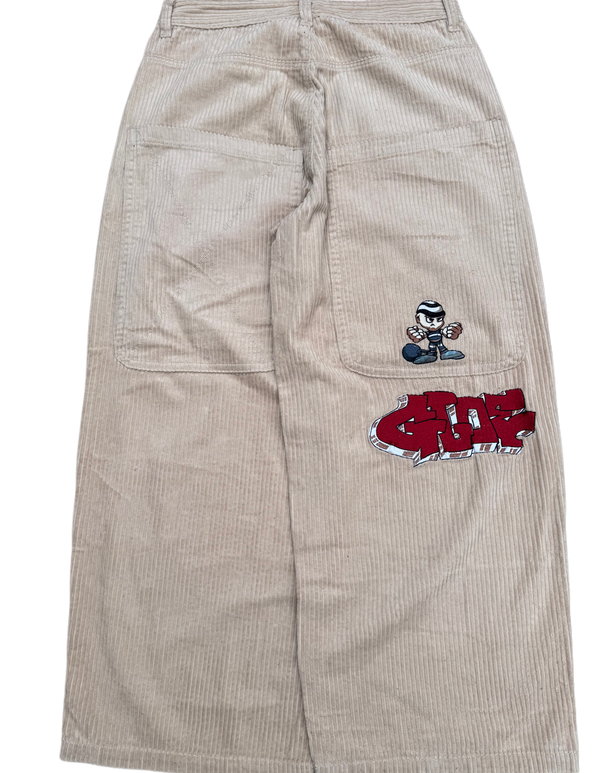 Beige Wide Leg GLOE Thug Corduroys