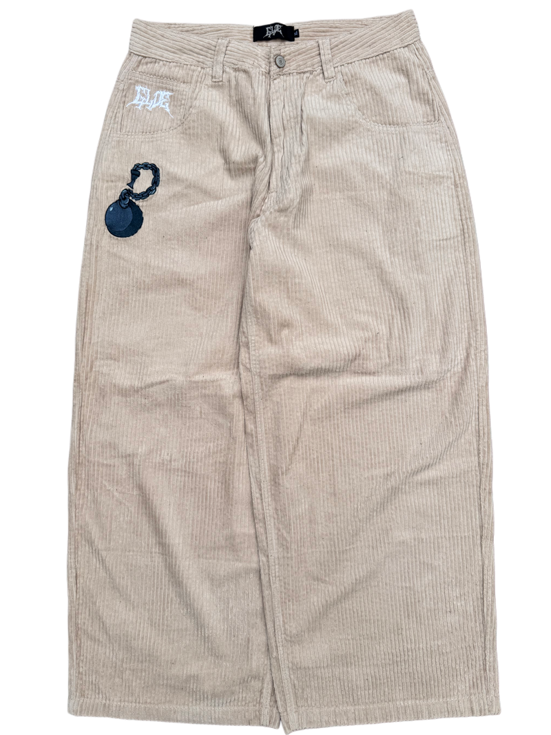 Beige Wide Leg GLOE Thug Corduroys