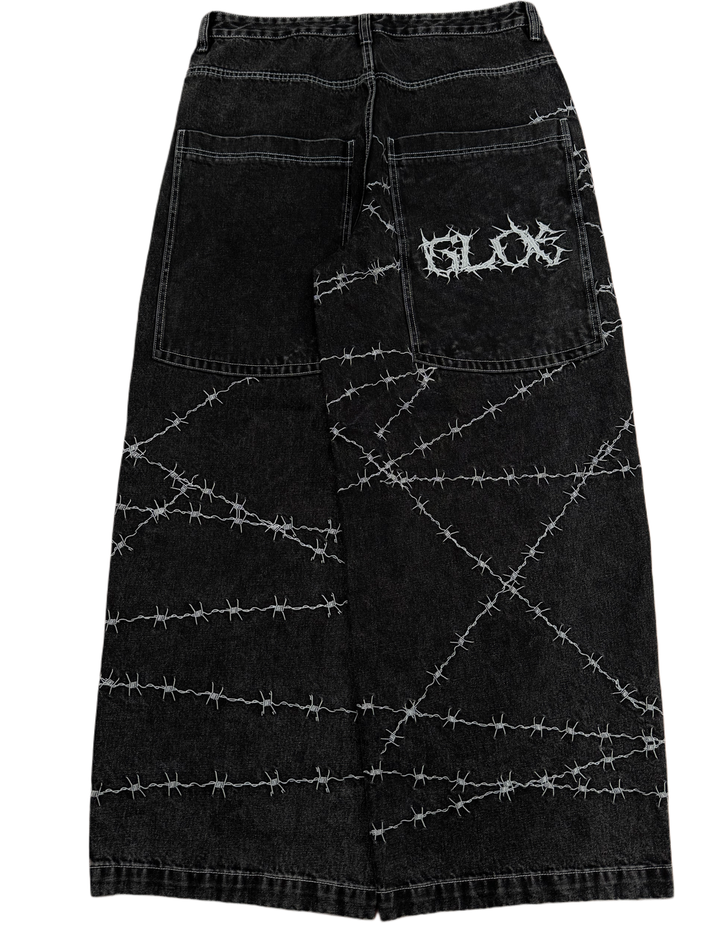 Black Wide Leg GLOE Barbwire Jeans