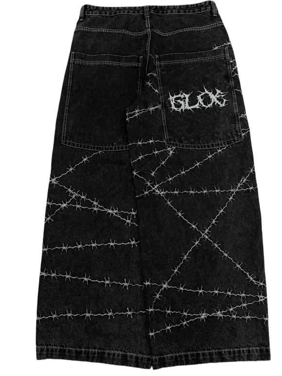 Black Wide Leg GLOE Barbwire Jeans