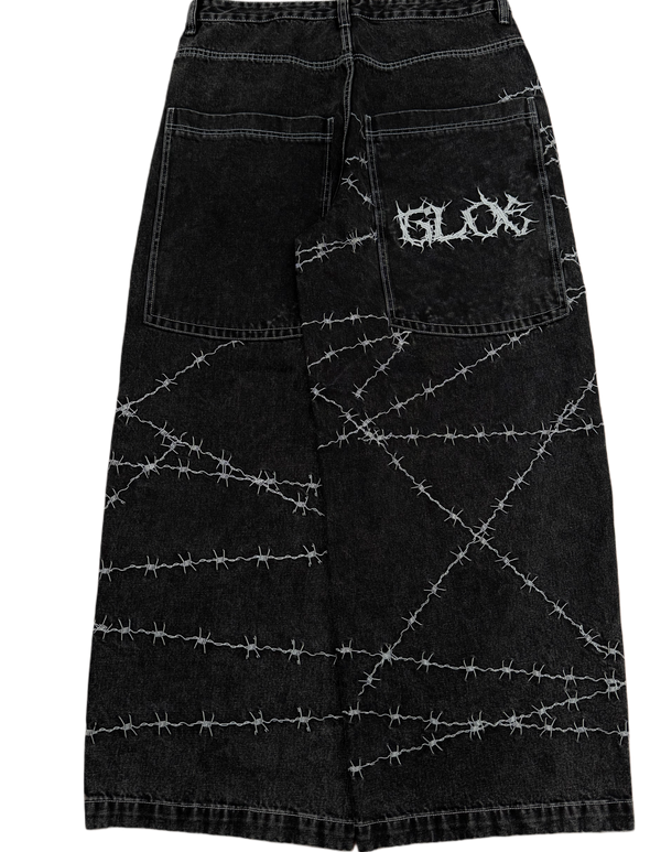 Black Wide Leg GLOE Barbwire Jeans