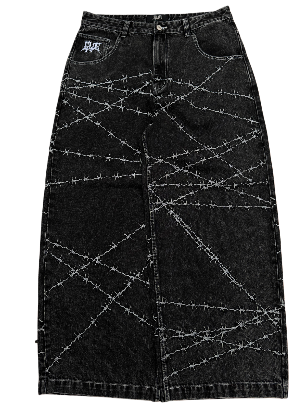 Black Wide Leg GLOE Barbwire Jeans