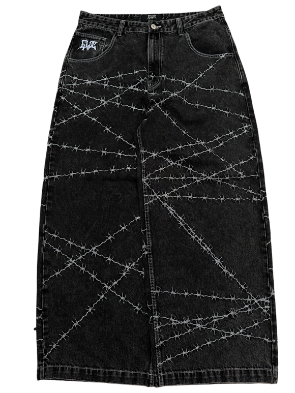 Black Wide Leg GLOE Barbwire Jeans