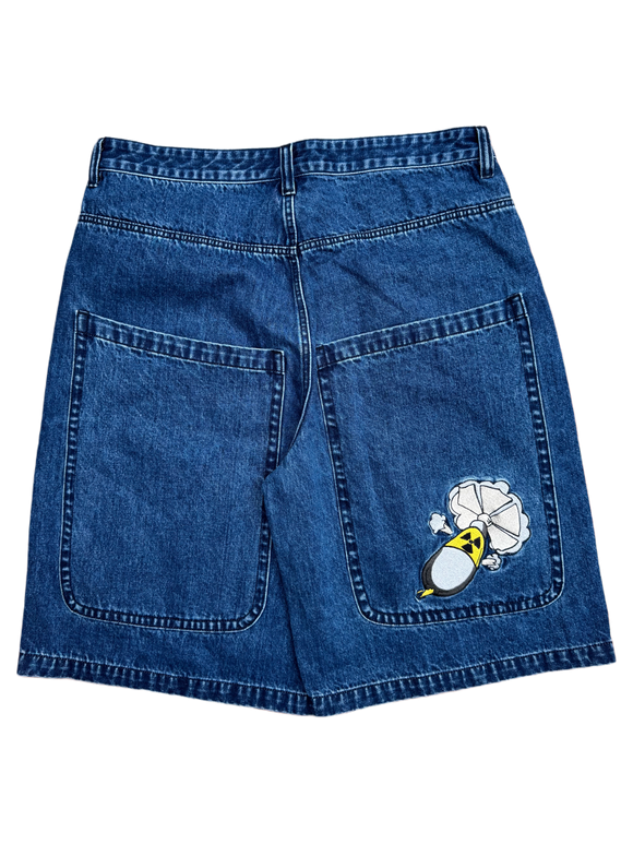 Black Wide Leg GLOE Skull Cross Jeans