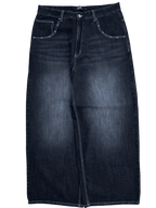Black Washed Wide Leg Blank Stud Jeans v2 - Gloe Product, Inc.