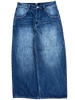 Blue Washed Wide Leg Blank Stud Jeans v2
