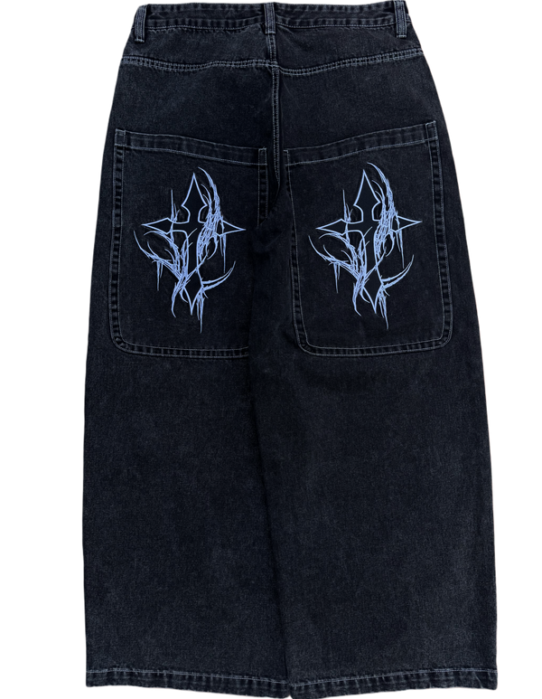 Black Wide Leg GLOE Cross Jeans v2