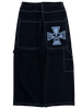 Black Wide Leg GLOE Cross Skull Carpenter Jeans