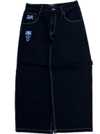 Black Wide Leg GLOE Cross Skull Carpenter Jeans