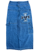 Blue Wide Leg GLOE Cross Skull Carpenter Jeans
