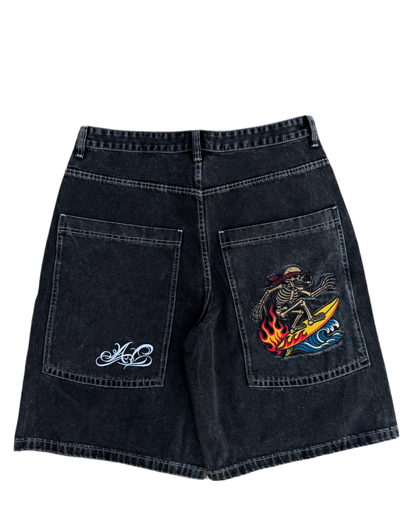 AC X GLOE BLACK JORTS