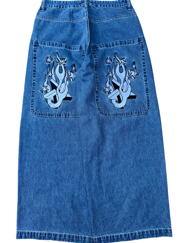 Blue Wide Leg GLOE Star Jeans