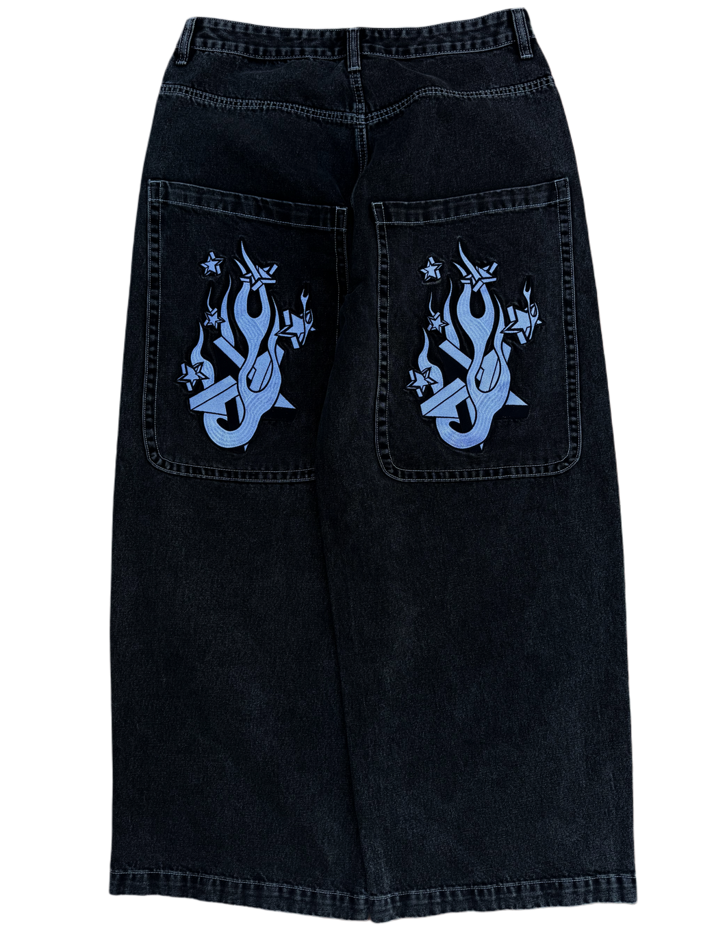 Black Wide Leg GLOE Star Jeans