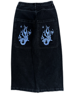 Black Wide Leg GLOE Star Jeans