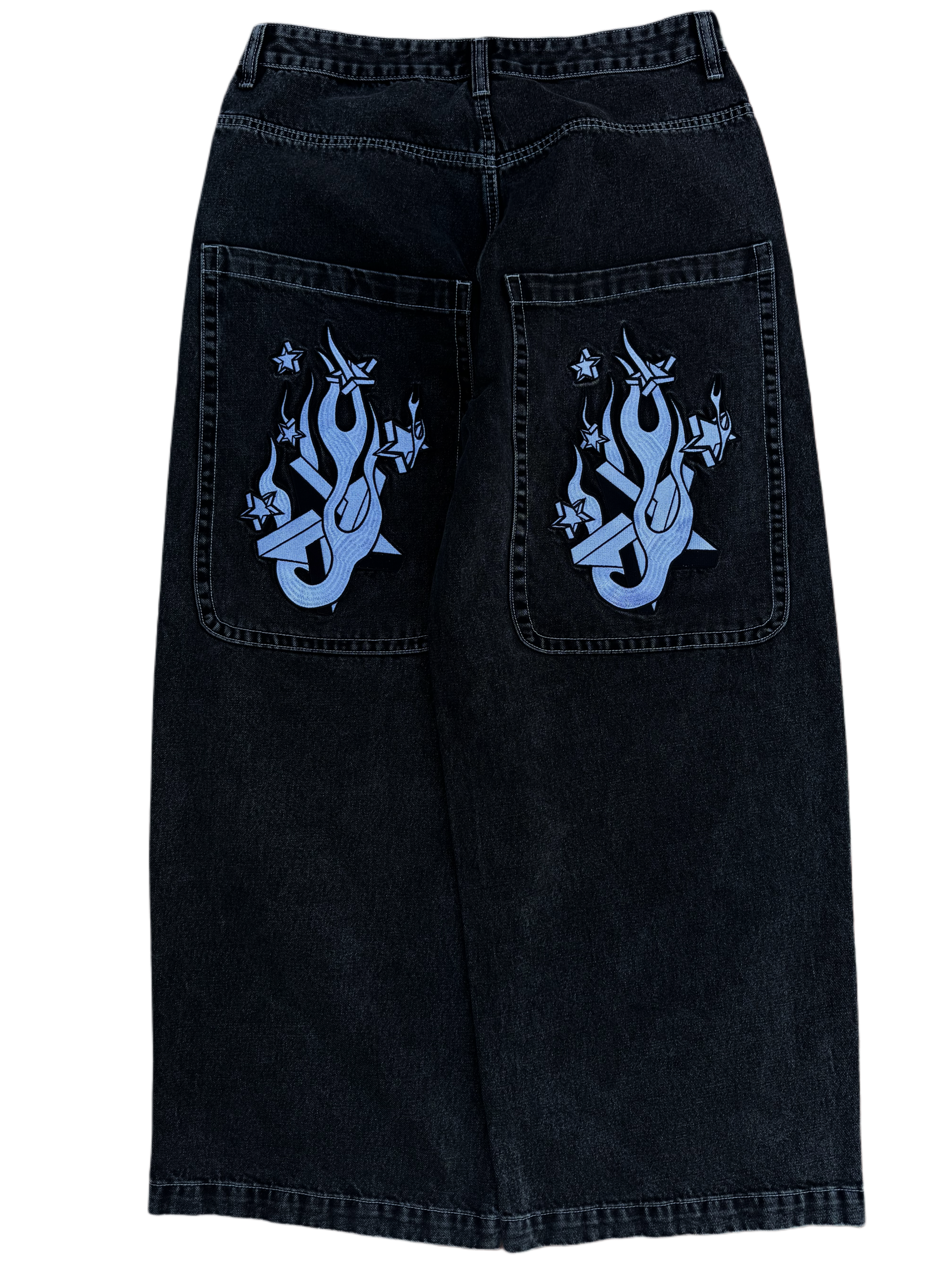 Black Wide Leg GLOE Star Jeans
