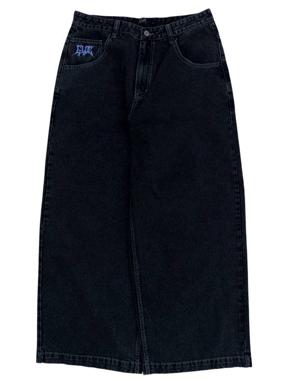 Black Wide Leg GLOE Star Jeans
