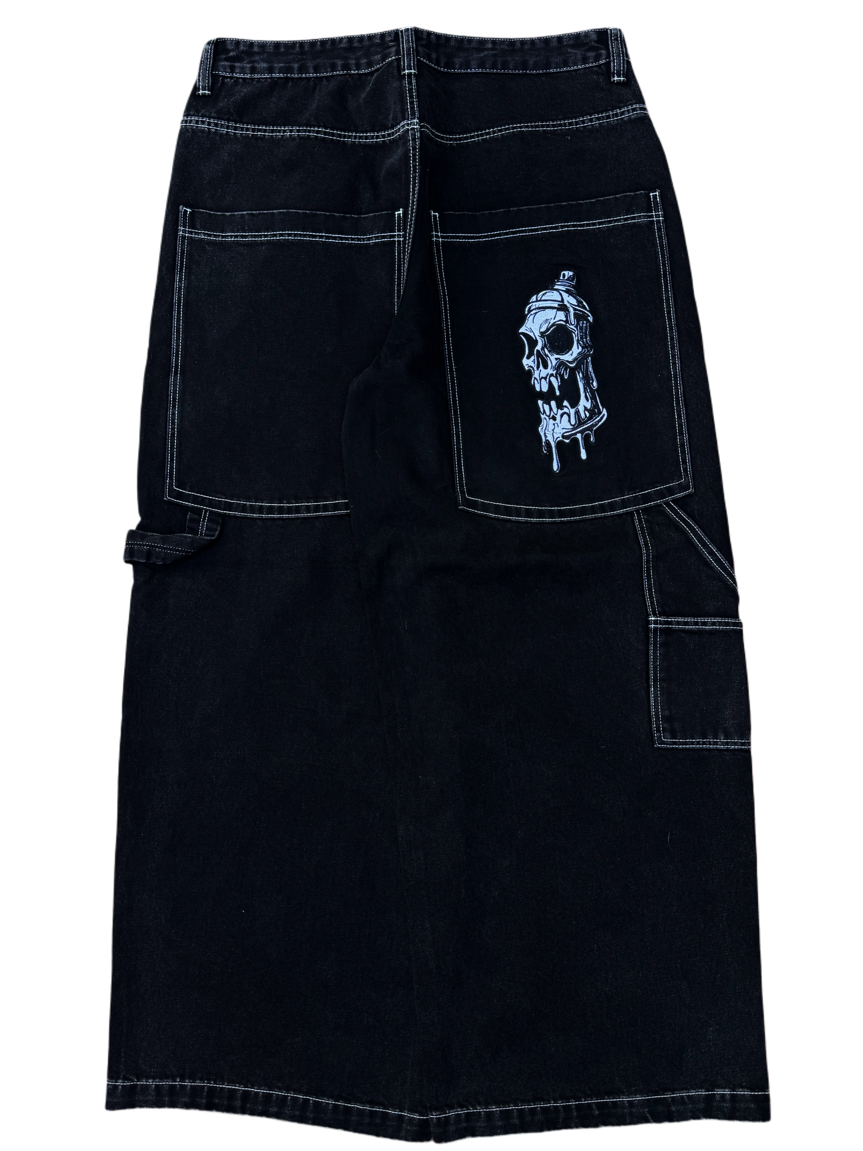 Black Wide Leg GLOE Spray Can Carpenter Jeans V2