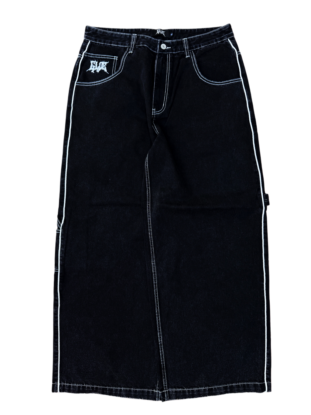 Black Wide Leg GLOE Spray Can Carpenter Jeans V2