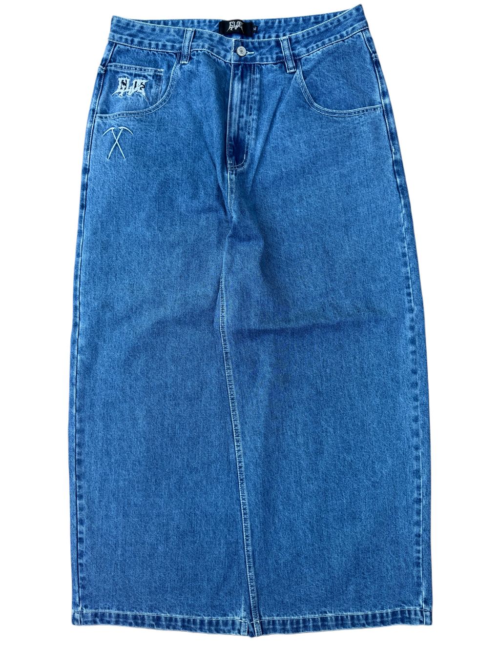 Blue Wide Leg GLOE Grim Reaper Jeans V2