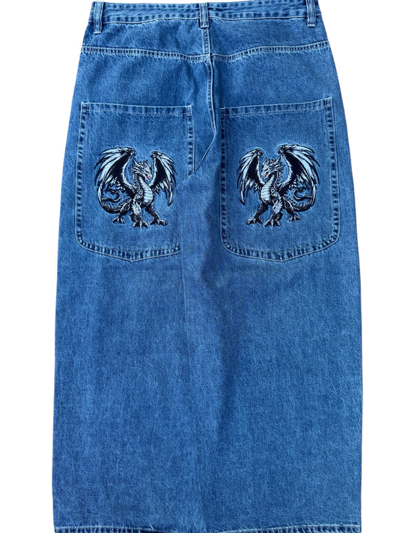 OG Blue Wide Leg GLOE Dragon Jeans V1