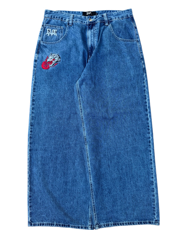OG Blue Wide Leg GLOE Dragon Jeans V1