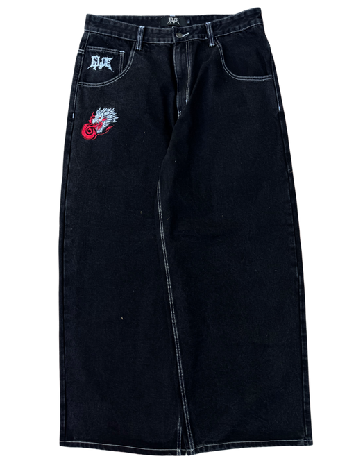 OG Black Wide Leg GLOE Dragon Jeans V1 – Gloe Product, Inc.