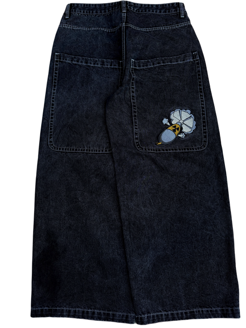 Black Wide Leg GLOE Nuke Jeans