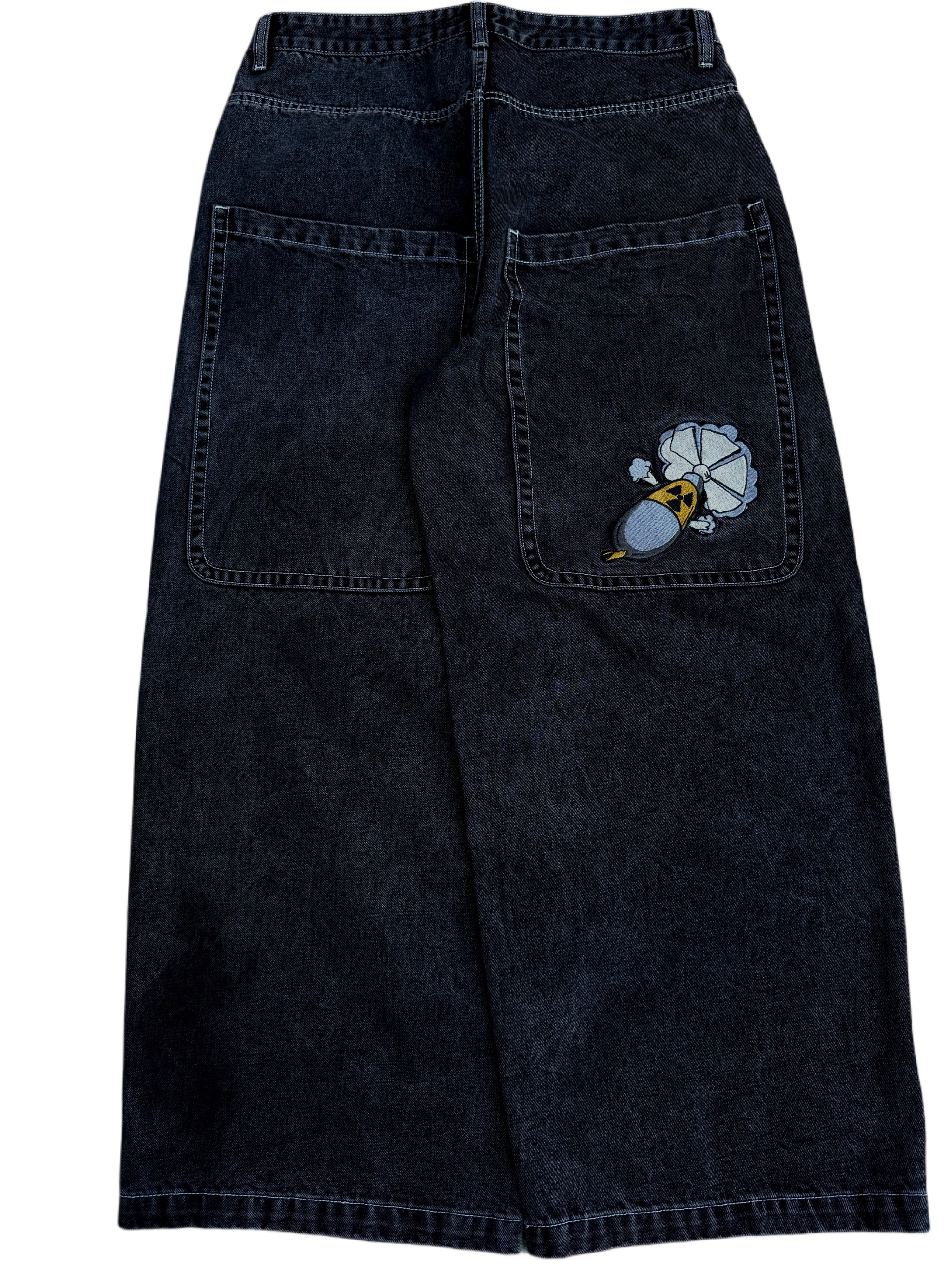 Black Wide Leg GLOE Nuke Jeans