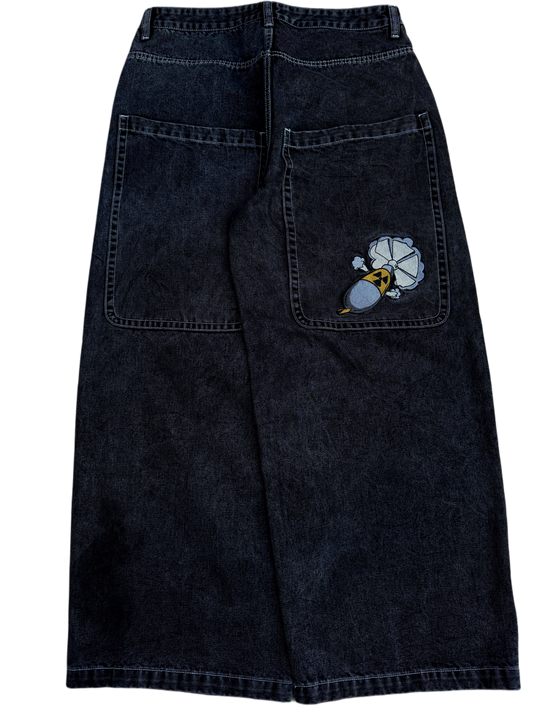 Black Wideleg GLOE Nuke Jeans