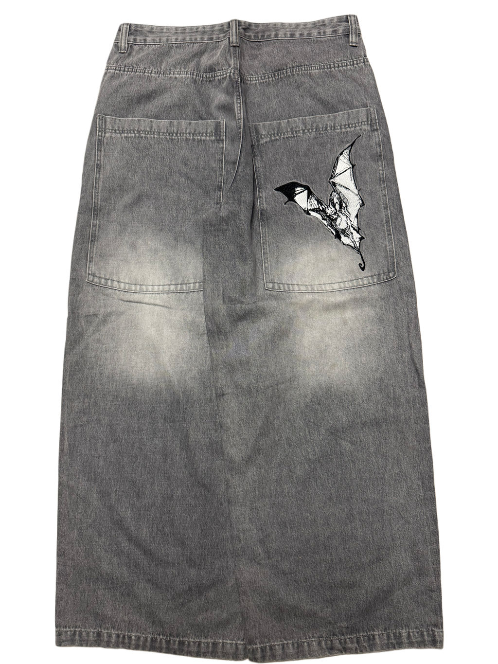 Grey Washed Wide Leg GLOE Bat Jeans