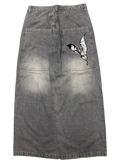 Grey Washed Wide Leg GLOE Bat Jeans