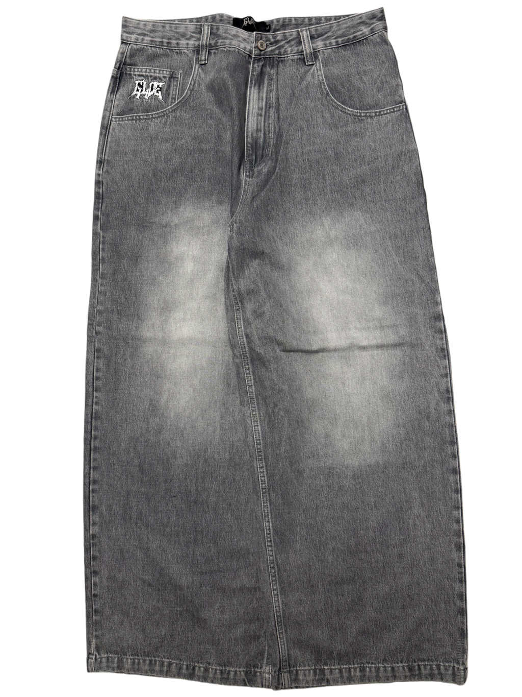 Grey Washed Wide Leg GLOE Bat Jeans