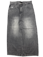 Grey Washed Wide Leg GLOE Bat Jeans