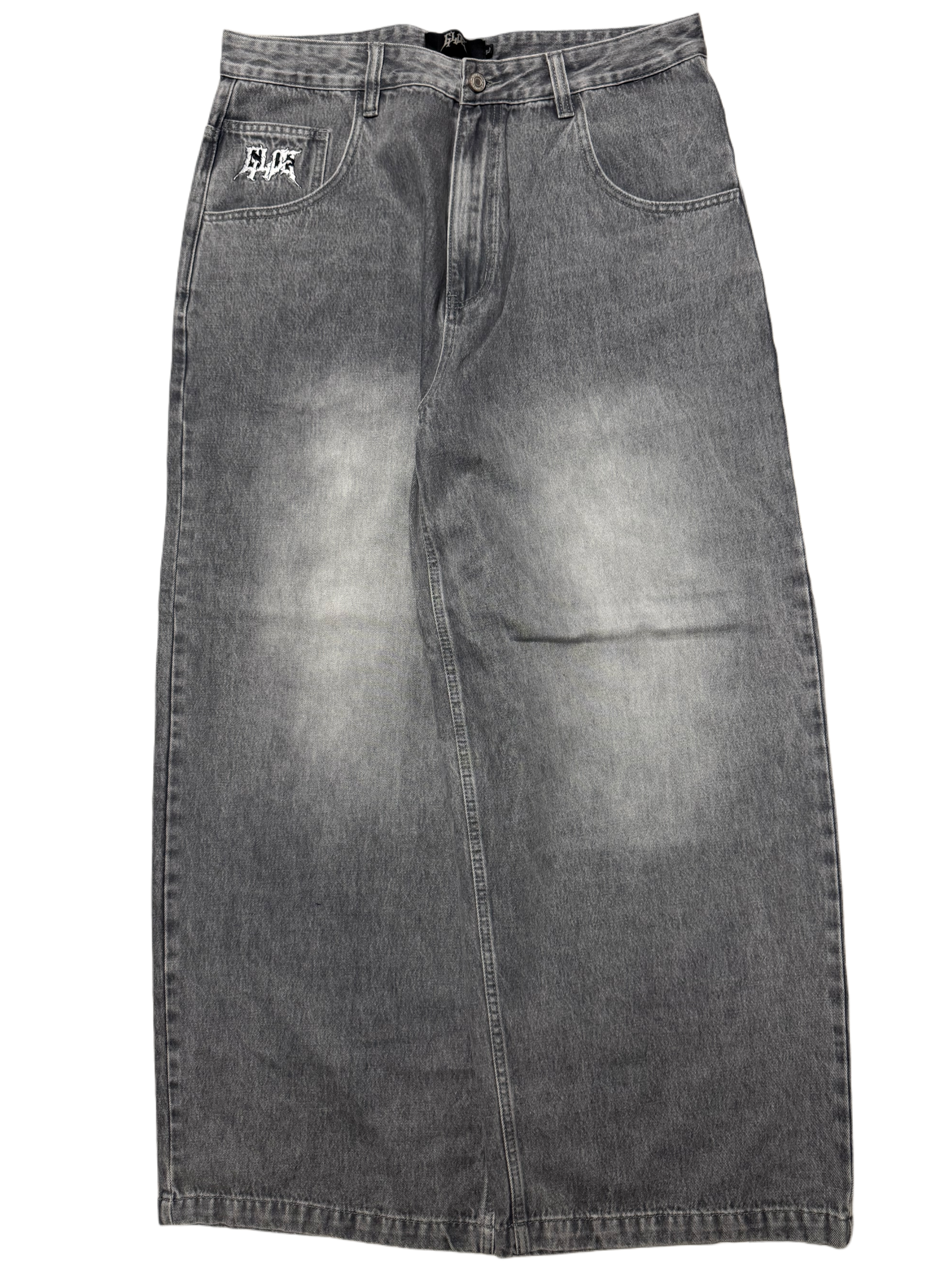 Grey Washed Wide Leg GLOE Bat Jeans