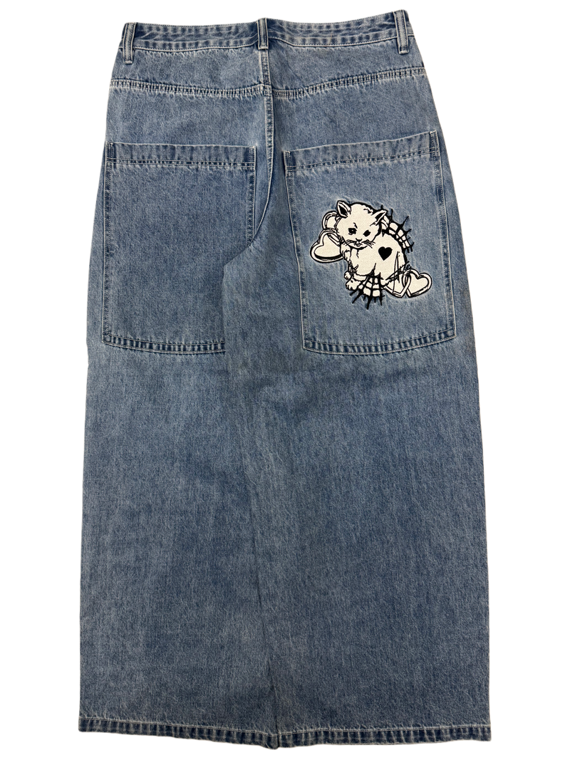 Blue Wide Leg GLOE Cat Jeans