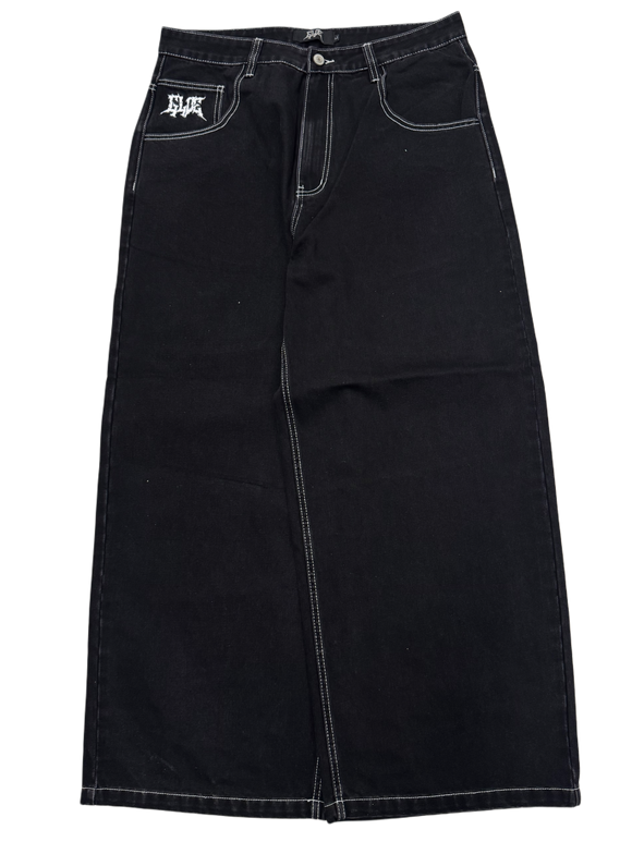 Black Wide Leg GLOE Cat Jeans