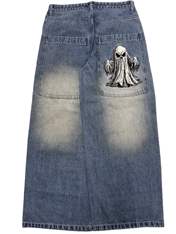 Blue Wash Wide Leg GLOE Ghost Jeans