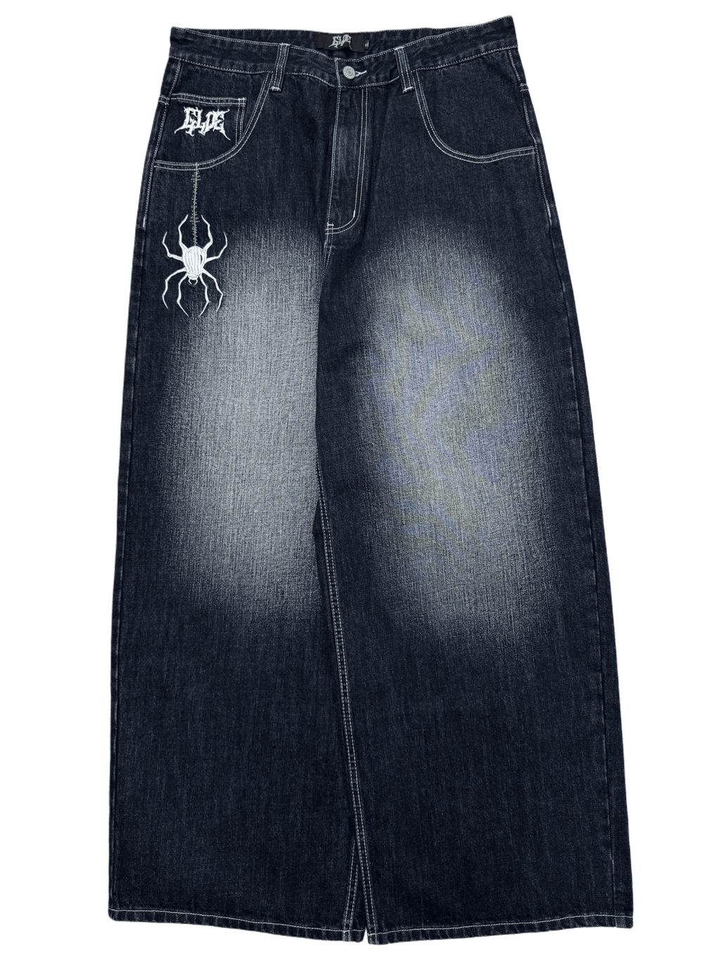Dark Wash Wide Leg GLOE Spider Jeans - Gloe Product, Inc.