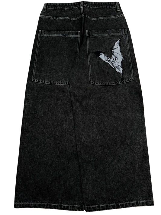 Black Wideleg GLOE Bat Jeans