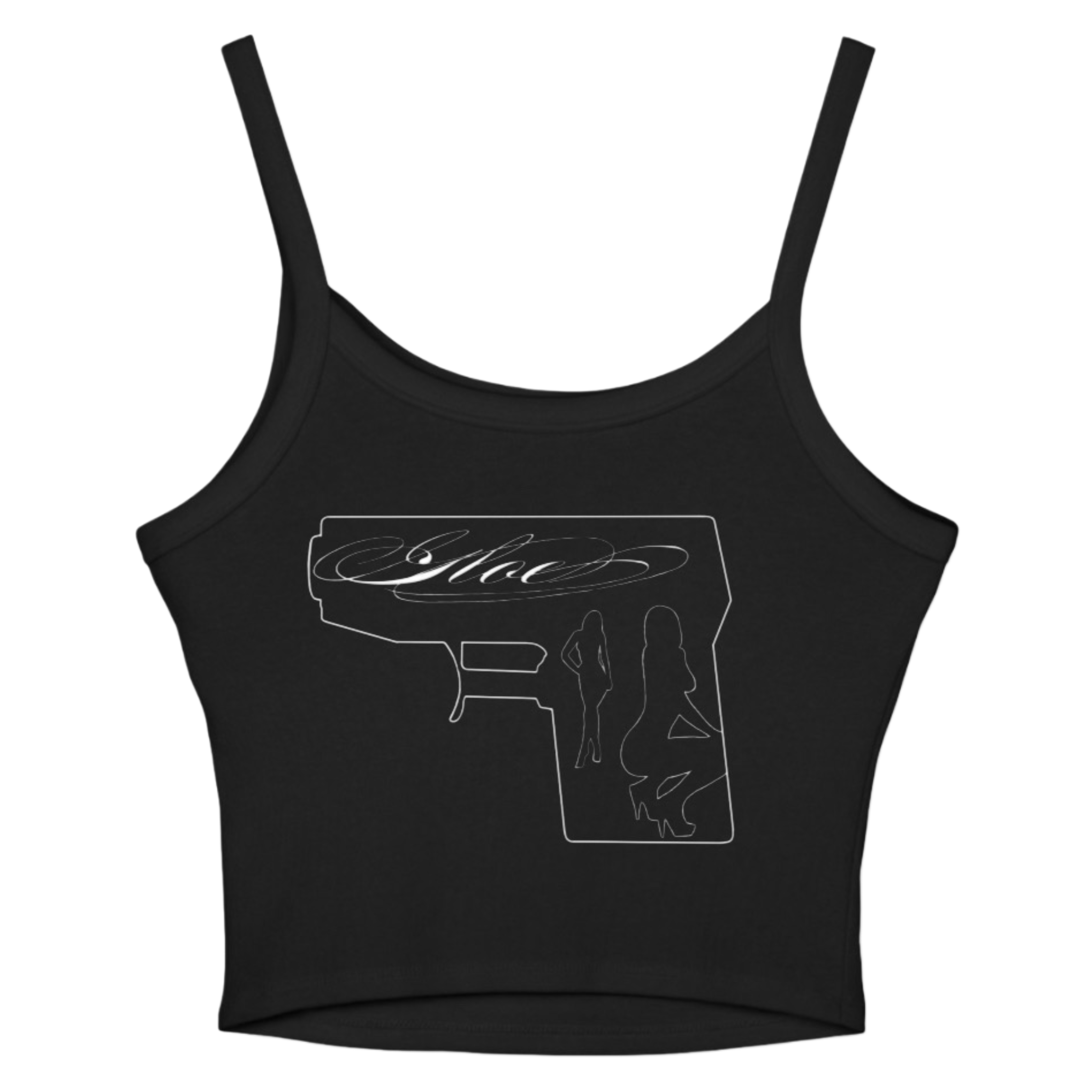 Black Cursive GLOE Crop Top