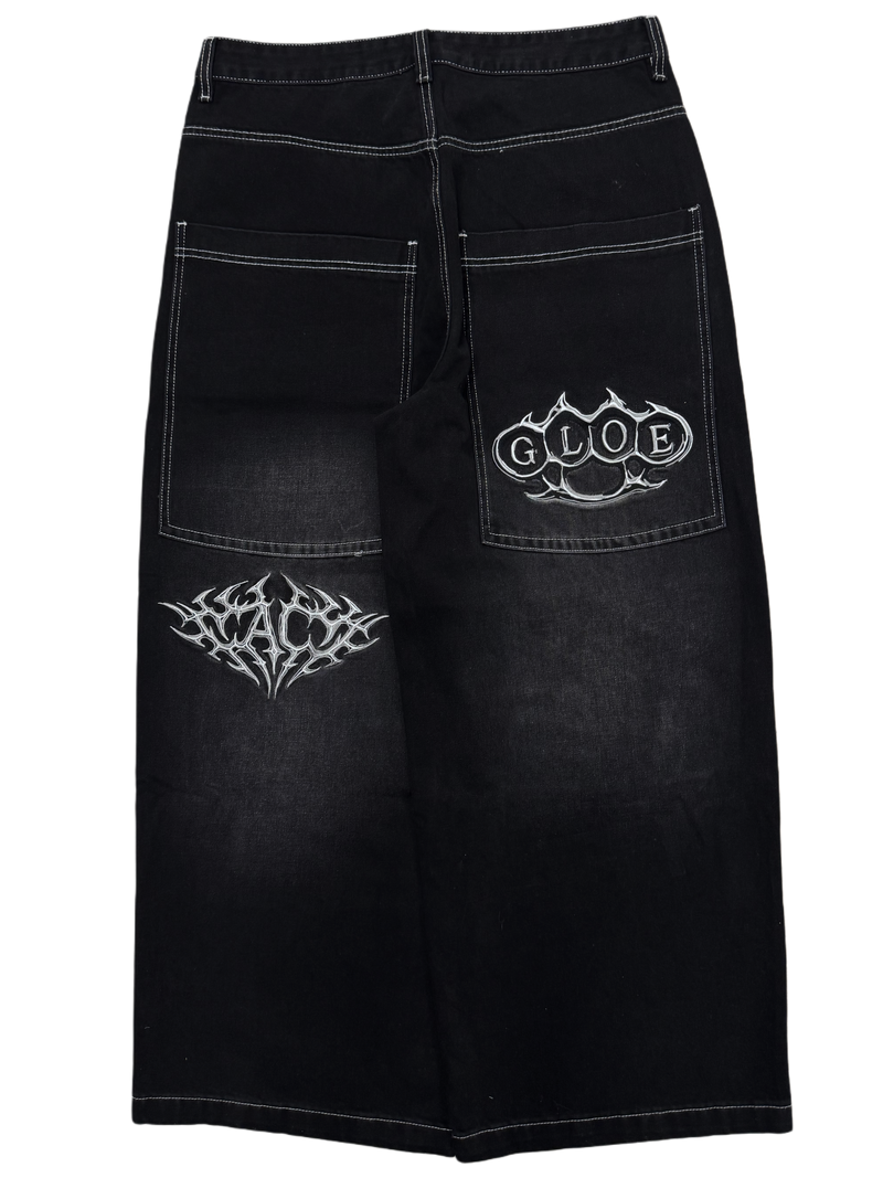 AC X GLOE BLACK WIDE LEG JEANS V3