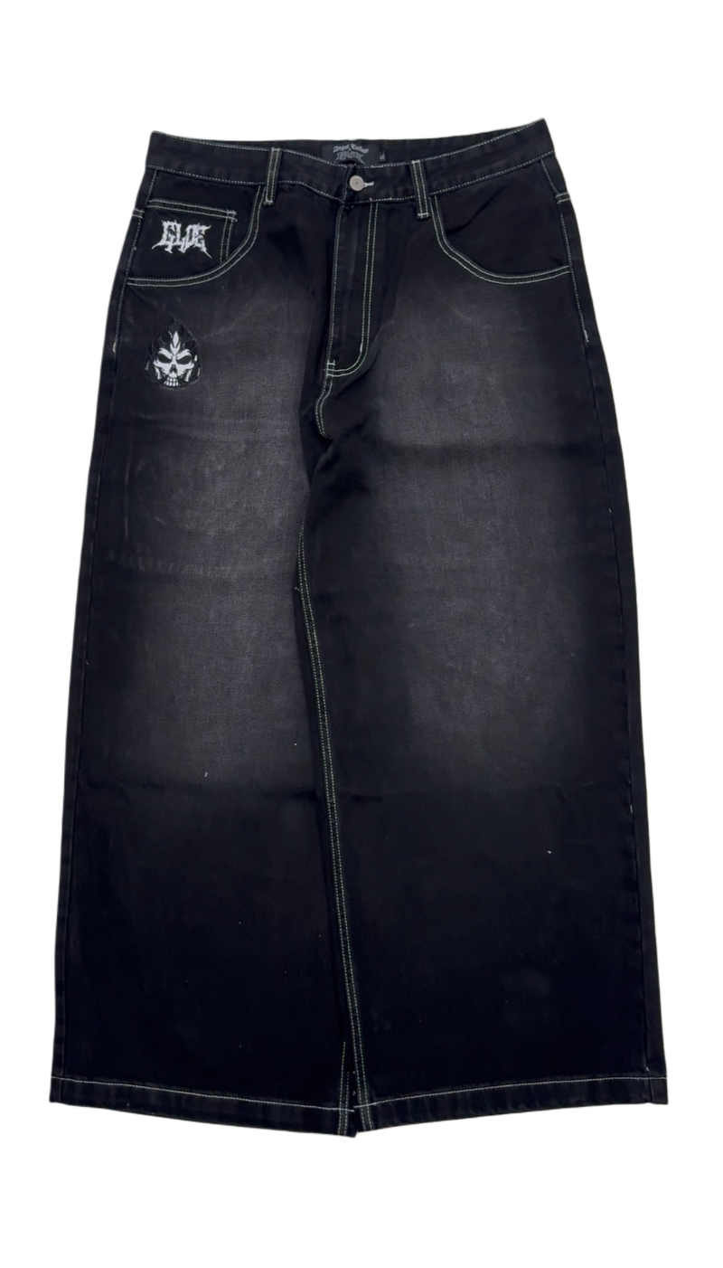 AC X GLOE BLACK WIDE LEG JEANS V3