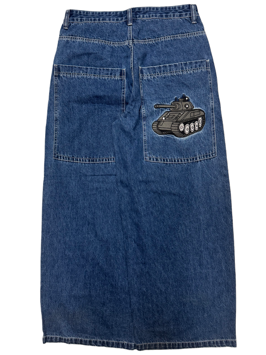 Blue Wide Leg GLOE Tank Jeans