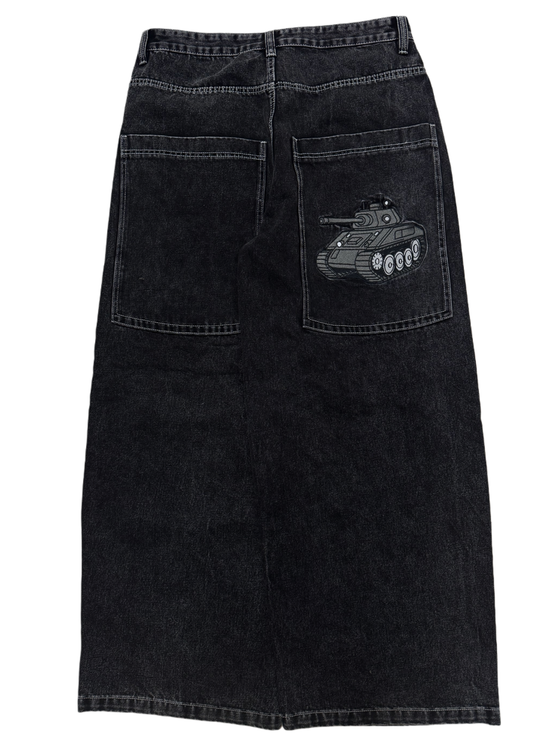 Black Wide Leg GLOE Tank Jeans