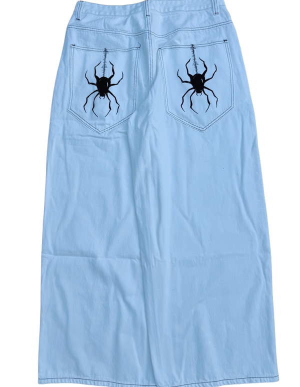 White Wideleg GLOE Spider Jeans