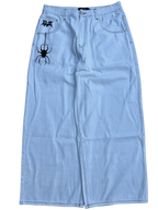 White Wideleg GLOE Spider Jeans
