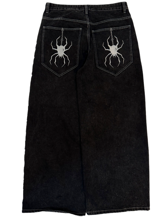 Black Wideleg GLOE Spider Jeans