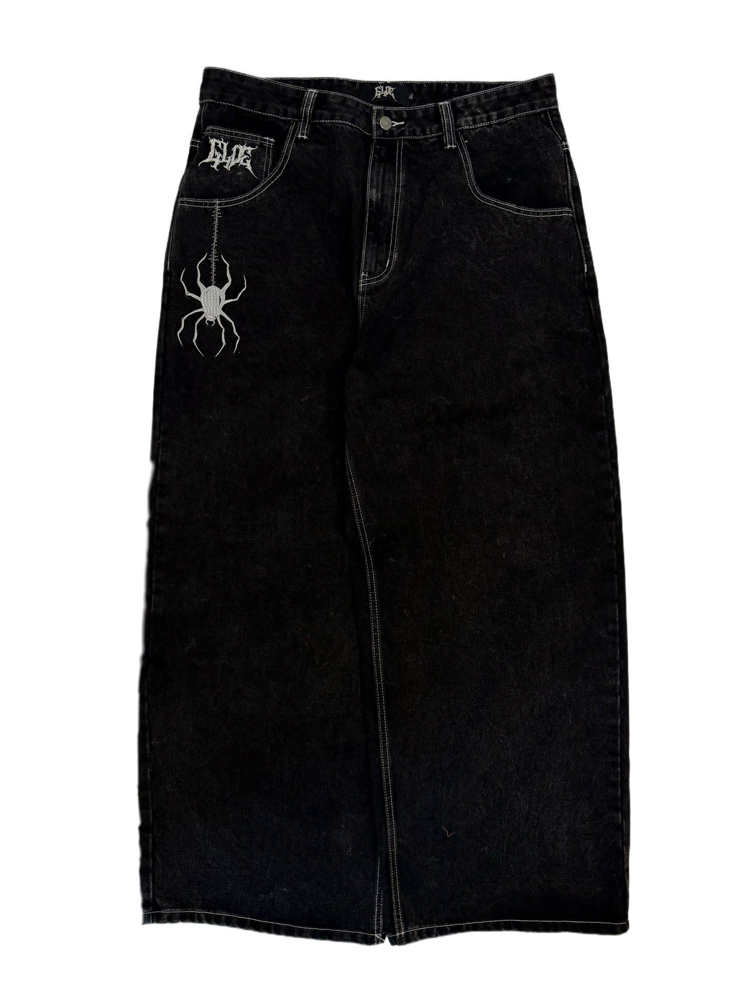 Black Wideleg GLOE Spider Jeans