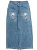 Blue Wide Leg GLOE Skull Jeans